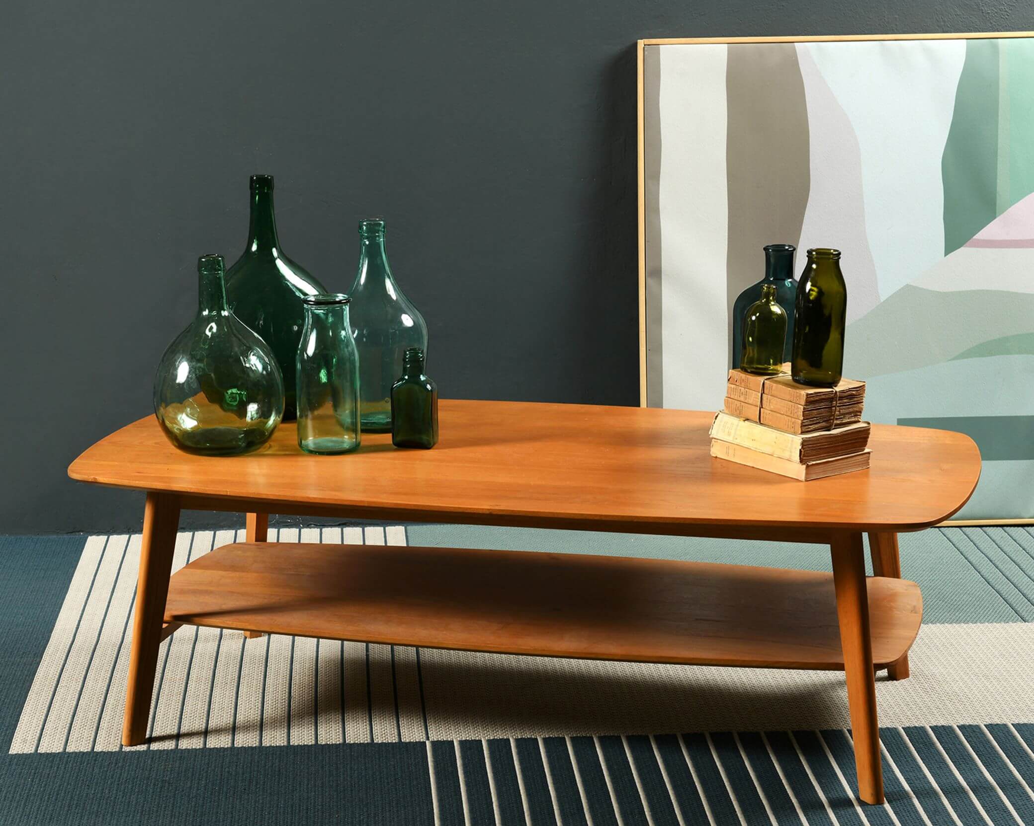 Tavolino legno ovale moderno